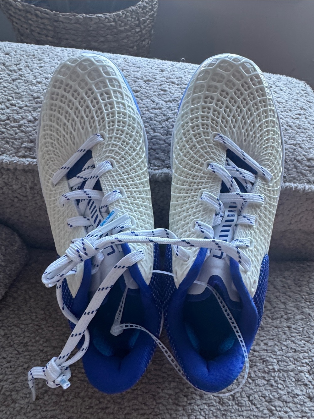 Under Armour White and Blue Soccer Cleats